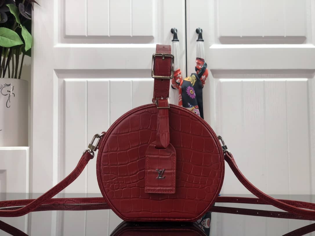 Best Replica Louis Vuitton Petite Boite Chapeau Crocodilien Brillant Replica Bag Red N93597 - Colareps