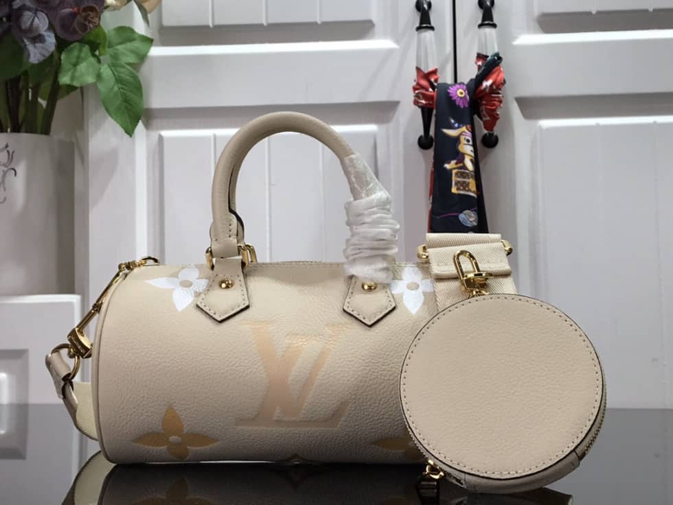 Best Replica Louis Vuitton Monogram Empreinte Papillon BB White M45708 Replica Shoulder Bag - Colareps