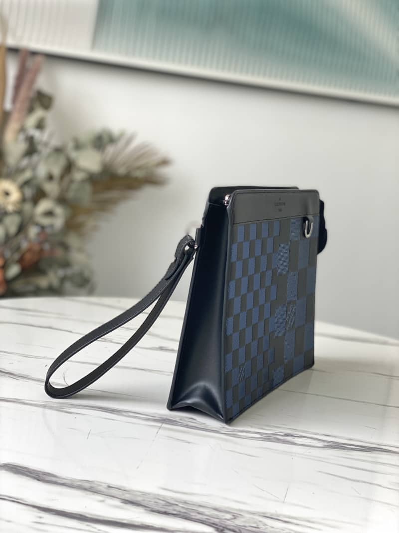Best Replica Louis Vuitton Damier 3D Cowhide Leather Standing Replica Pouch N60448 - Colareps