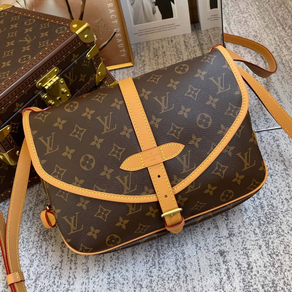 Best Replica Louis Vuitton Saumur Shoulder Bag PM Monogram Canvas Brown M40710 Replica - Colareps
