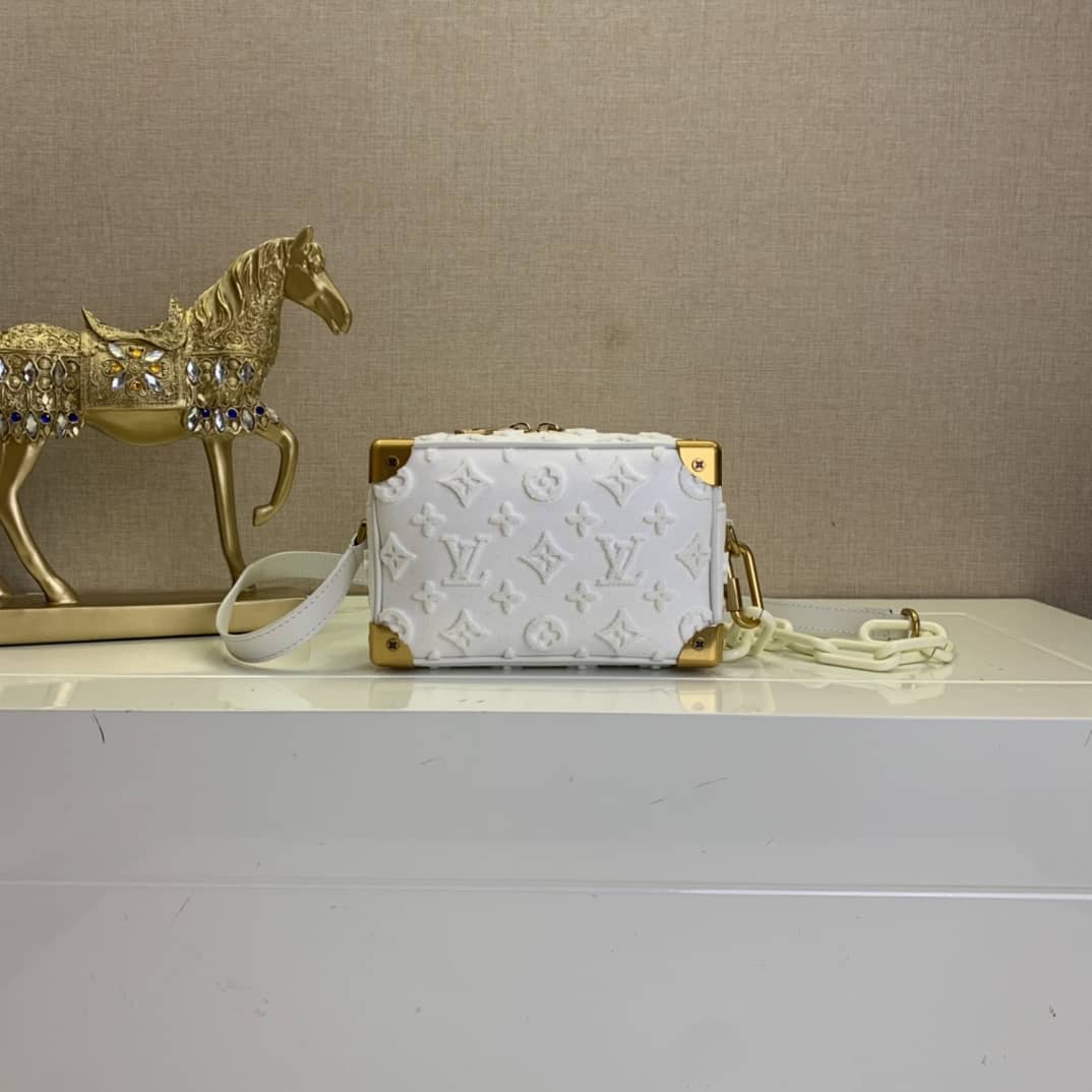 Best Replica Louis Vuitton Mini Soft Trunk Monogram Canvas Replica Bag White M68970 - Colareps