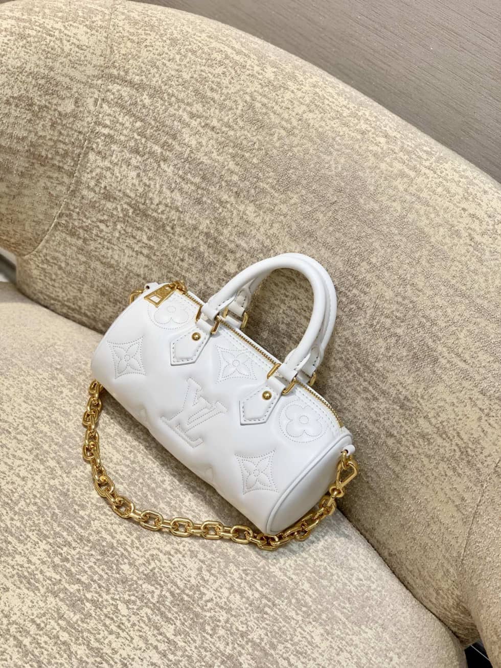 Best Replica Louis Vuitton Papillon BB White M59826 Replica Shoulder Bag - Colareps