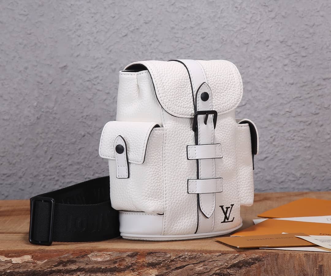 Best Replica LV Backpack Replica Taurillon Leather Christopher XS White M58493 - Colareps