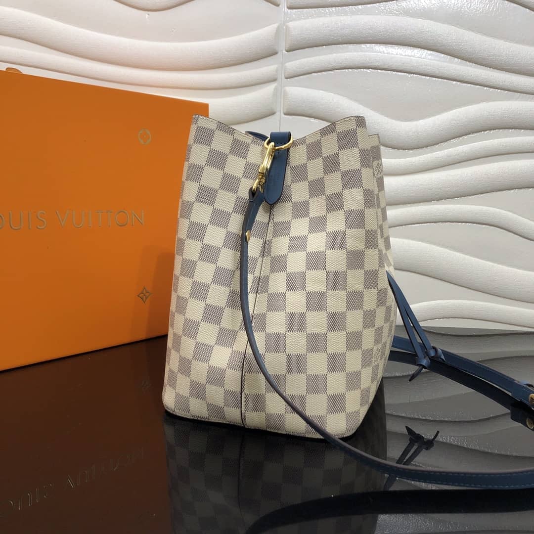 Best Replica Louis Vuitton Neonoe Replica Bucket Bag Beige Blue M44020 - Colareps