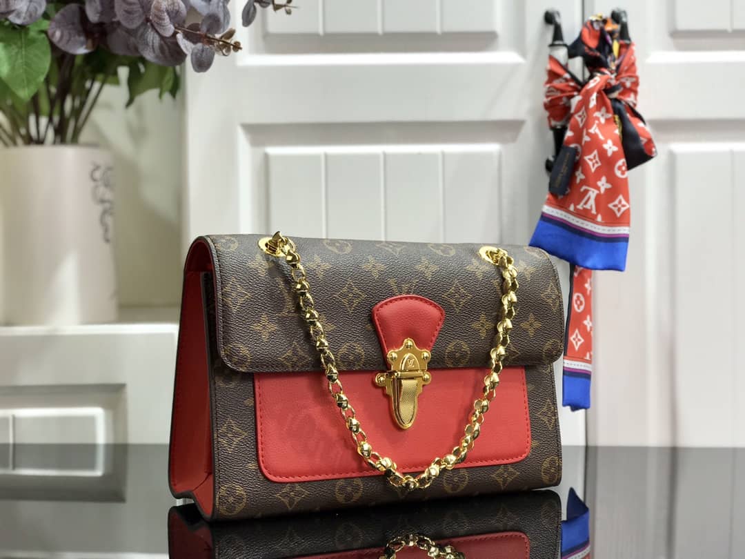 Best Replica Louis Vuitton Monogram Canvas Victoire Chain Bag Replica Red M41731 - Colareps