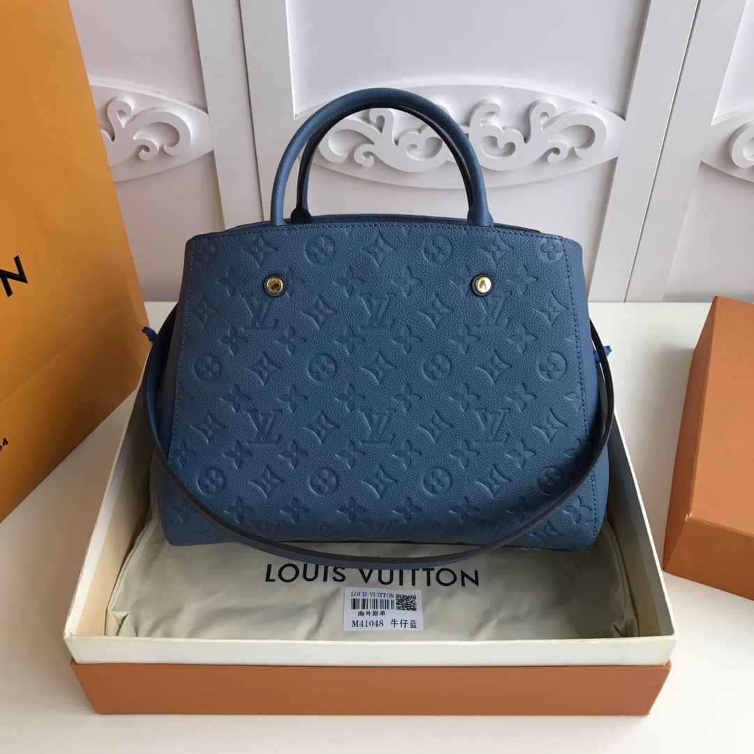 Best Replica Louis Vuitton Monogram Montaigne MM Shoulder Bag Replica Blue M41048 - Colareps