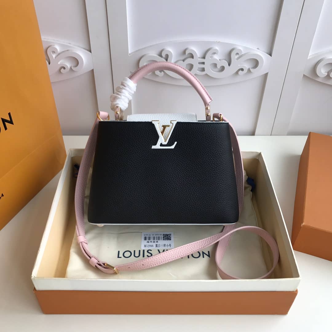 Best Replica Louis Vuitton Capucines PM Taurillon Bag Replica Black M52988 - Colareps