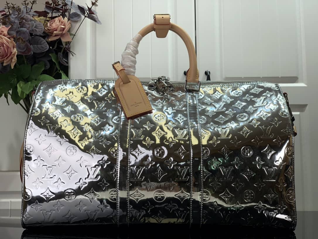 Best Replica Louis Vuitton Keepall Bandouliere 50 Silver Mirror Monogram Bag Replica M45886 - Colareps