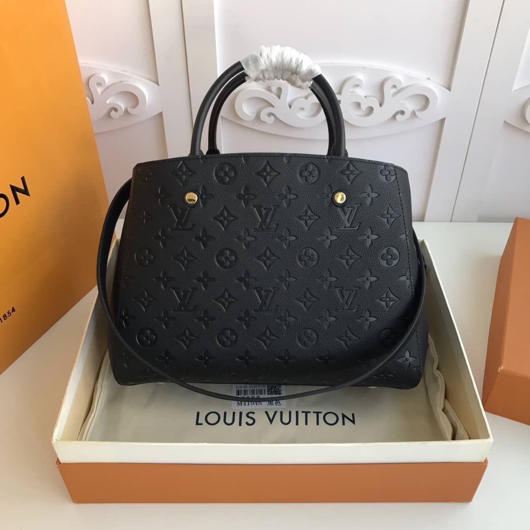 Best Replica Louis Vuitton Monogram Montaigne MM Shoulder Bag Replica Black M41048 - Colareps