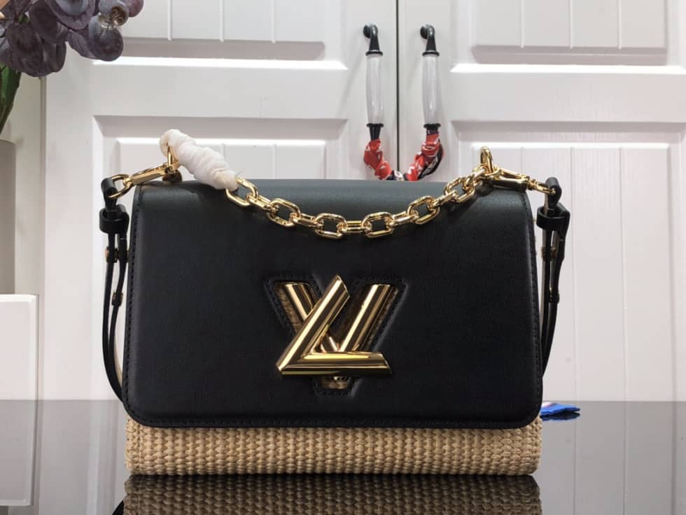 Best Replica Louis Vuitton Twist MM Raffia Replica Bag M57648 - Colareps