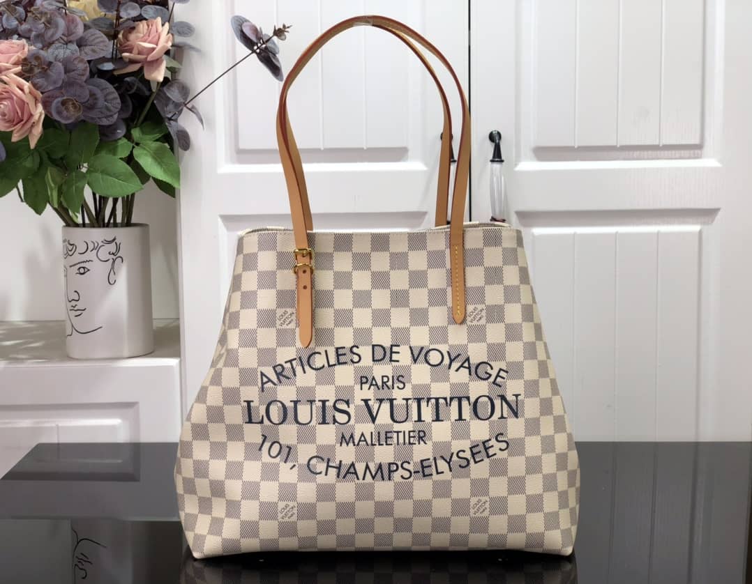 Best Replica Louis Vuitton Cabas Damier Azur Canvas GM N41180 Replica Shoulder Bag - Colareps