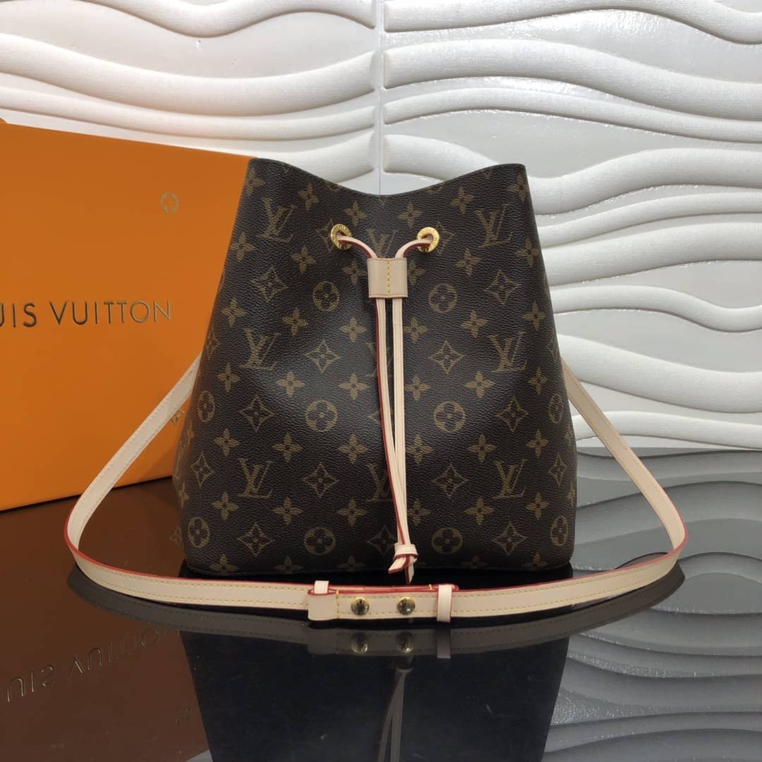 Best Replica Louis Vuitton Neonoe Replica Bucket Bag Brown Beige M44020 - Colareps