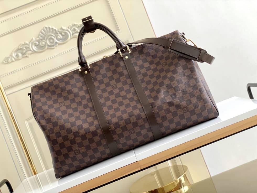 Best Replica LV Duffle Bag Replica Monogram Keepall Bandouliere 50 Boston Bag Brown M41416 - Colareps
