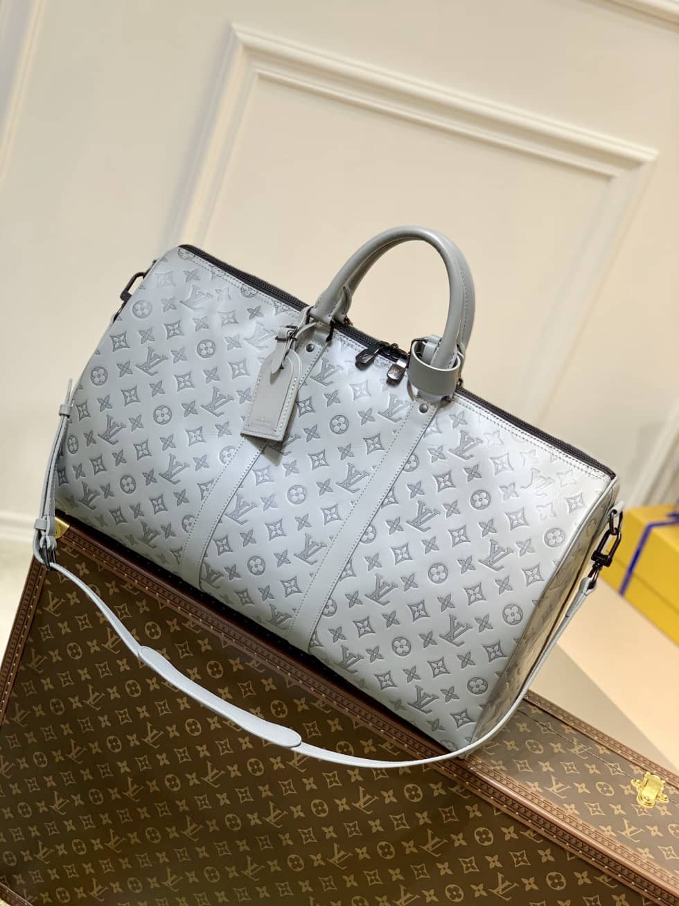 Best Replica LV Duffle Bag Replica Unisex Keepall 50B Anthracite Monogram Gray M46117 - Colareps
