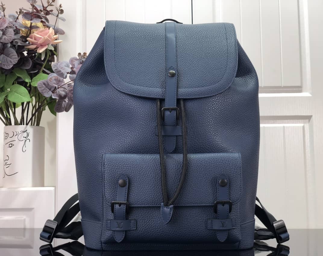 L0vis Vvtt0n Christopher Slim Taurillon Leather Blue M58644 Replica Backpack