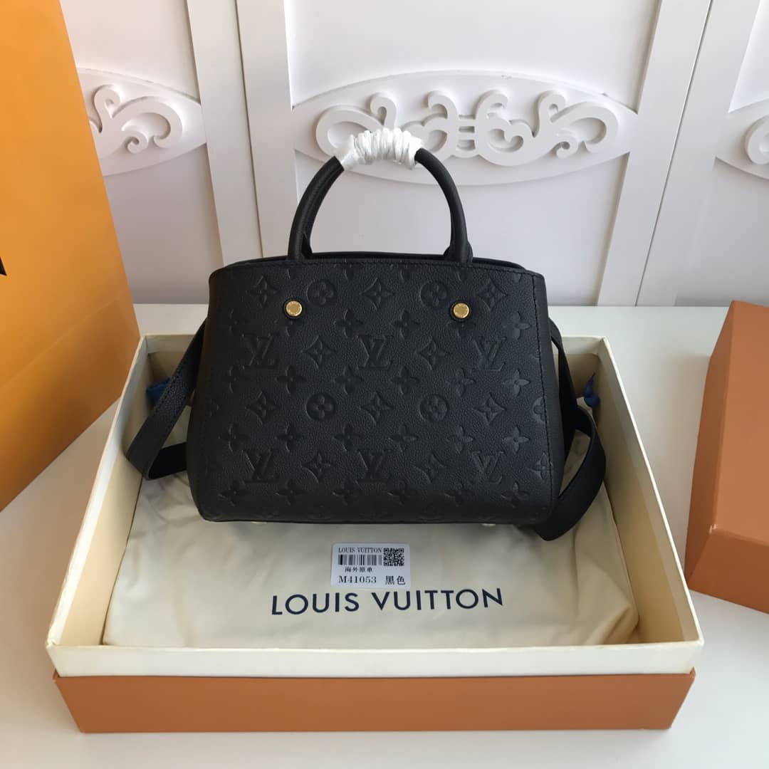 Best Replica Louis Vuitton Monogram Montaigne BB Empreinte Bag Replica Black M41053 - Colareps