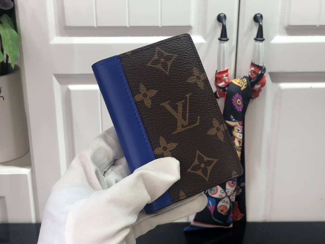 Best Replica Louis Vuitton Pocket Organizer Monogram Neon Card Holder Replica Blue M80779 - Colareps