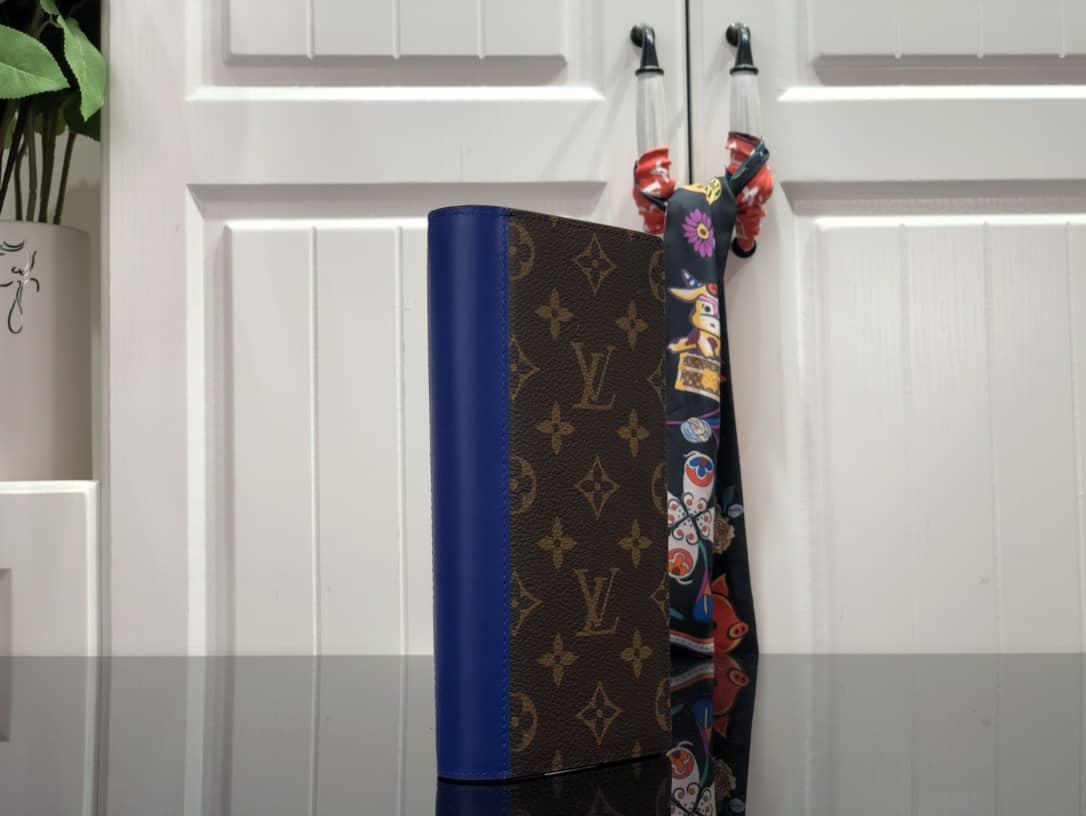Best Replica Louis Vuitton Monogram Long Leather Brazza Wallet Replica Blue M80790 - Colareps