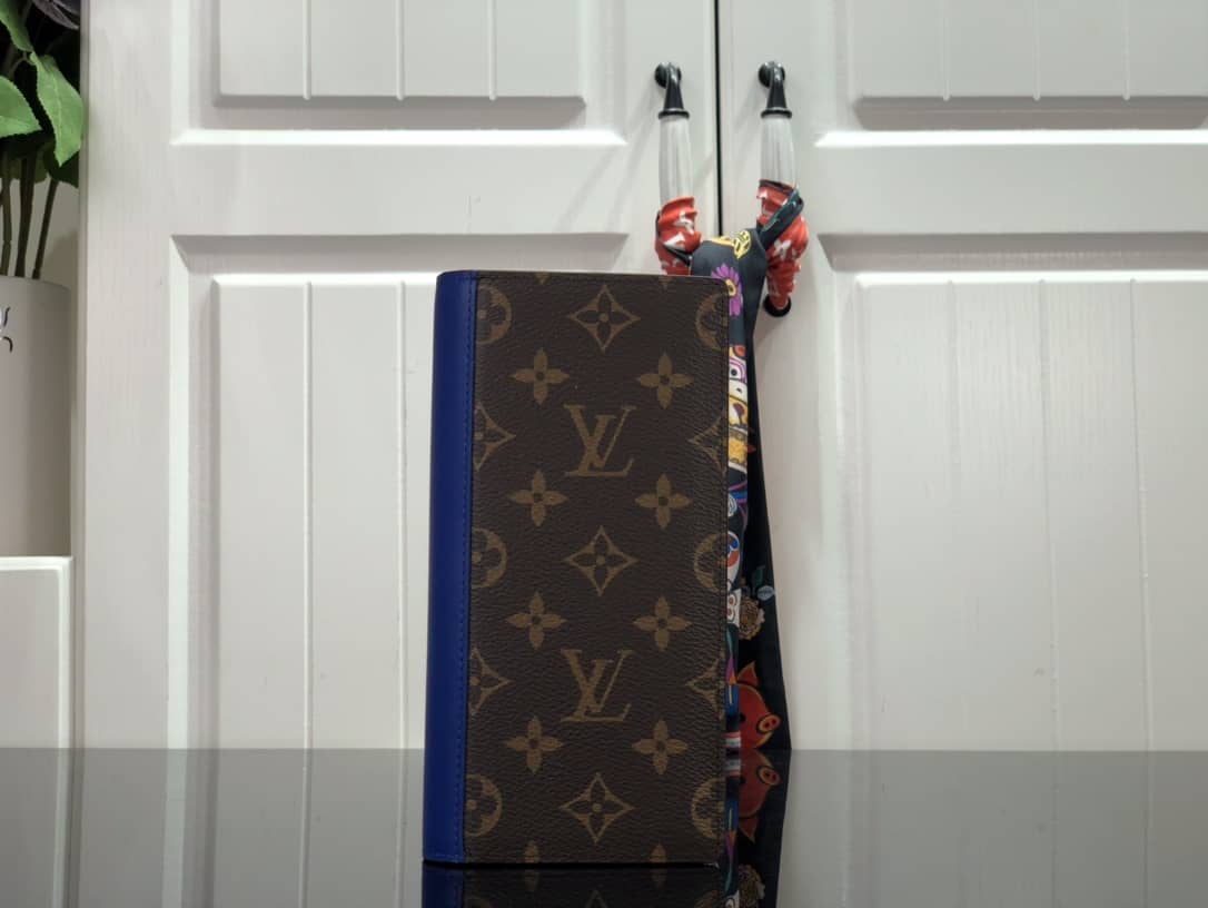 Best Replica Louis Vuitton Monogram Long Leather Brazza Wallet Replica Blue M80790 - Colareps