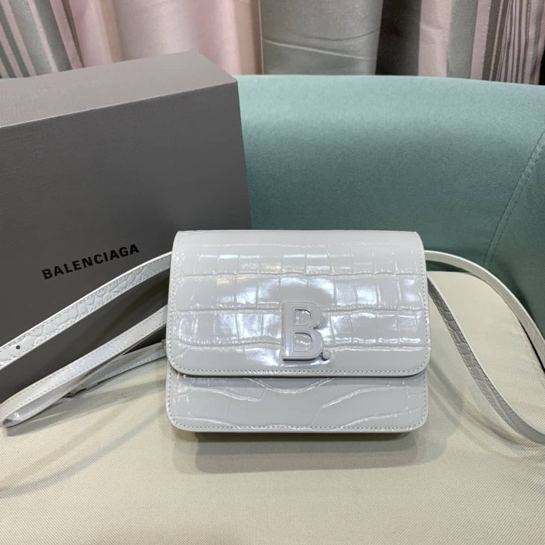 Best Replica Balenciaga Crocodile Embossed Box Replica Shoulder Bag - Colareps