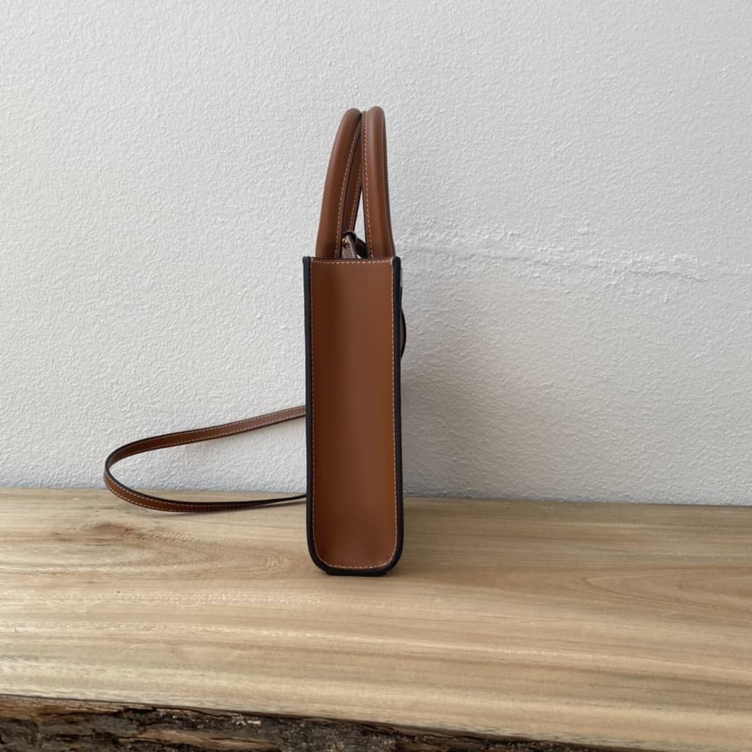 Best Replica Celine Dupe  Triomphe Canvas Calfskin Mini Vertical Cabas Replica Bag - Colareps