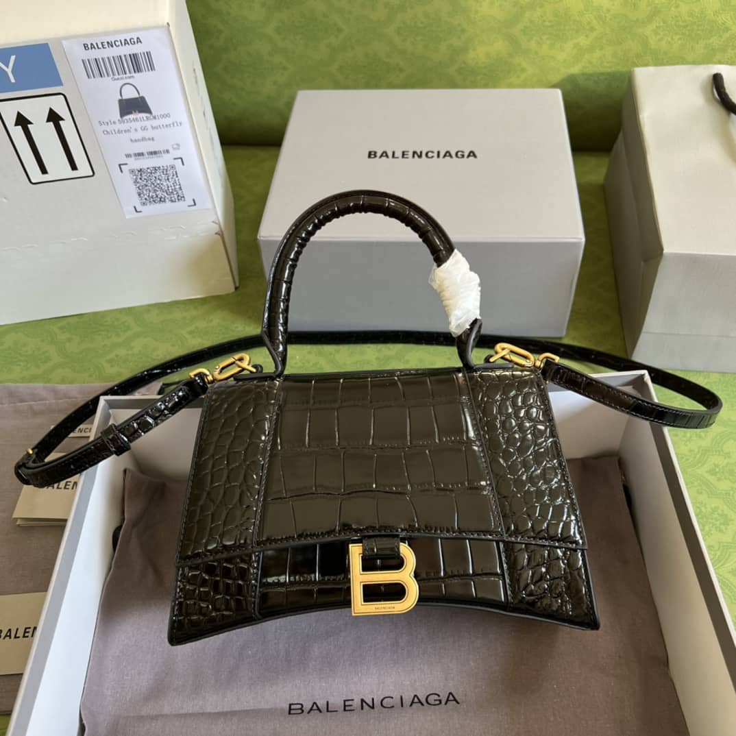 Best Replica Balenciaga Hourglass Leather Top Handle Replica Bag - Colareps