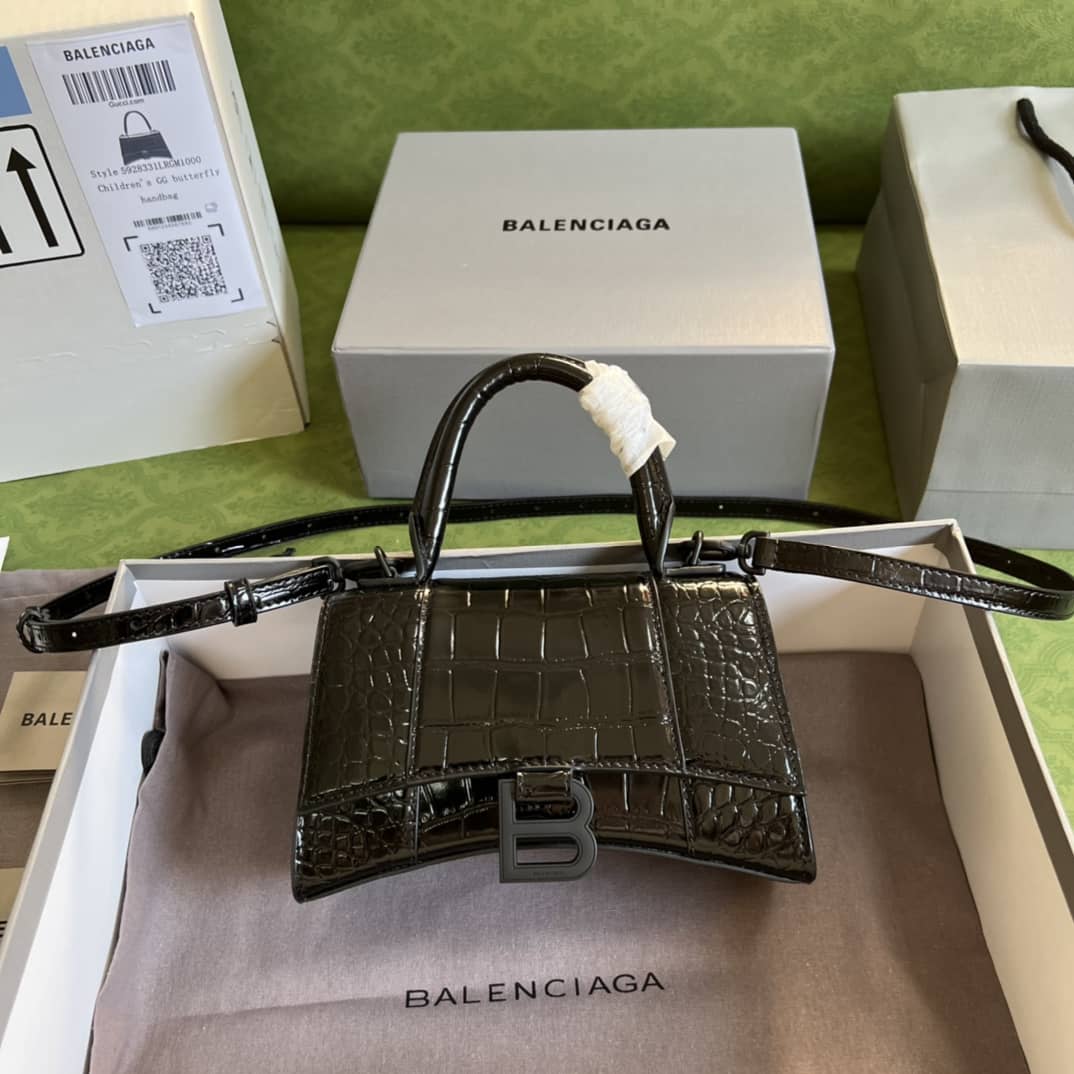 Best Replica Balenciaga Hourglass Leather Top Handle Replica Bag - Colareps