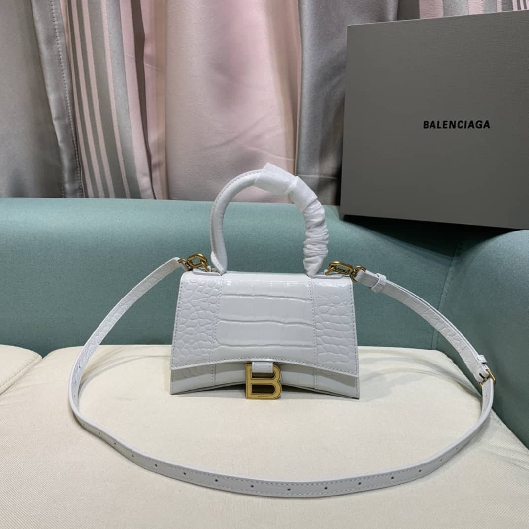 Best Replica Balenciaga Hourglass Leather Top Handle Replica Bag - Colareps