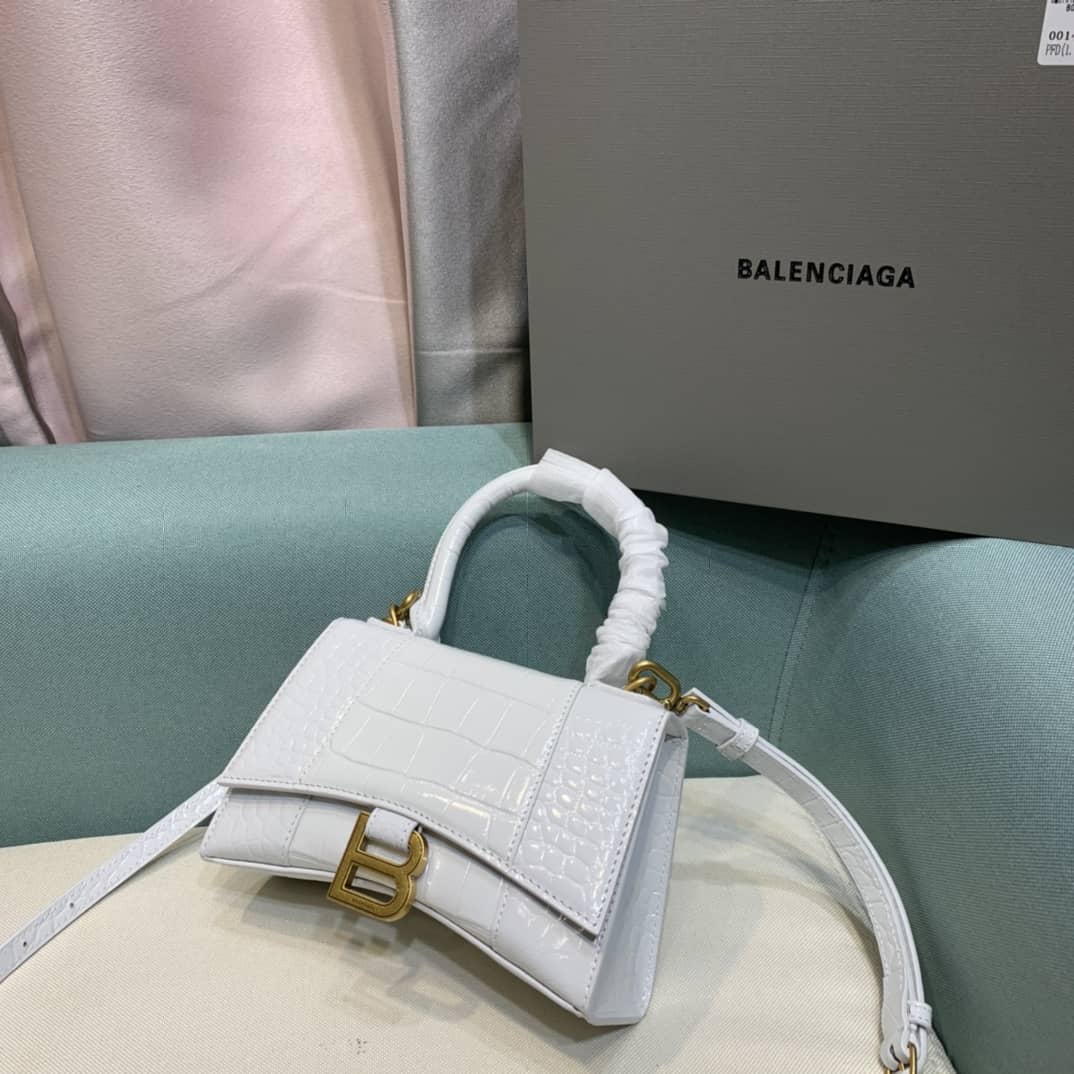 Best Replica Balenciaga Hourglass Leather Top Handle Replica Bag - Colareps