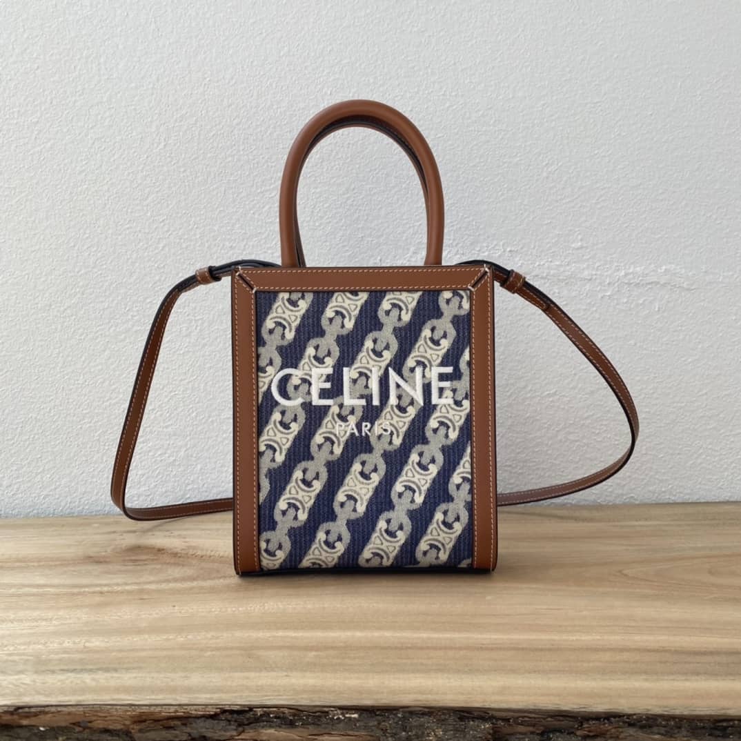Best Replica Celine Dupe  Triomphe Canvas Calfskin Mini Vertical Cabas Replica Bag - Colareps