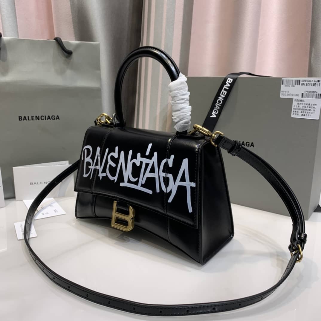 Best Replica Balenciaga Hourglass Leather Top Handle Replica Bag - Colareps