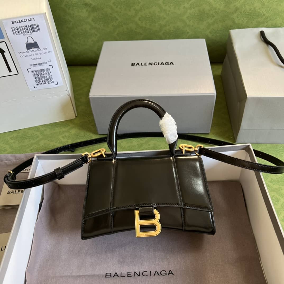 Best Replica Balenciaga Hourglass Leather Top Handle Replica Bag - Colareps