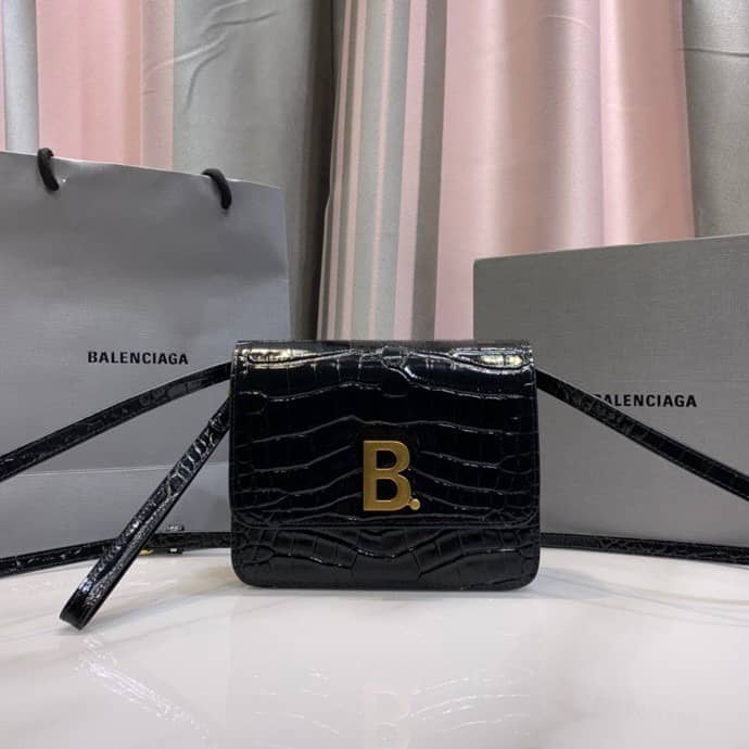 Best Replica Balenciaga Crocodile Embossed Box Replica Shoulder Bag - Colareps