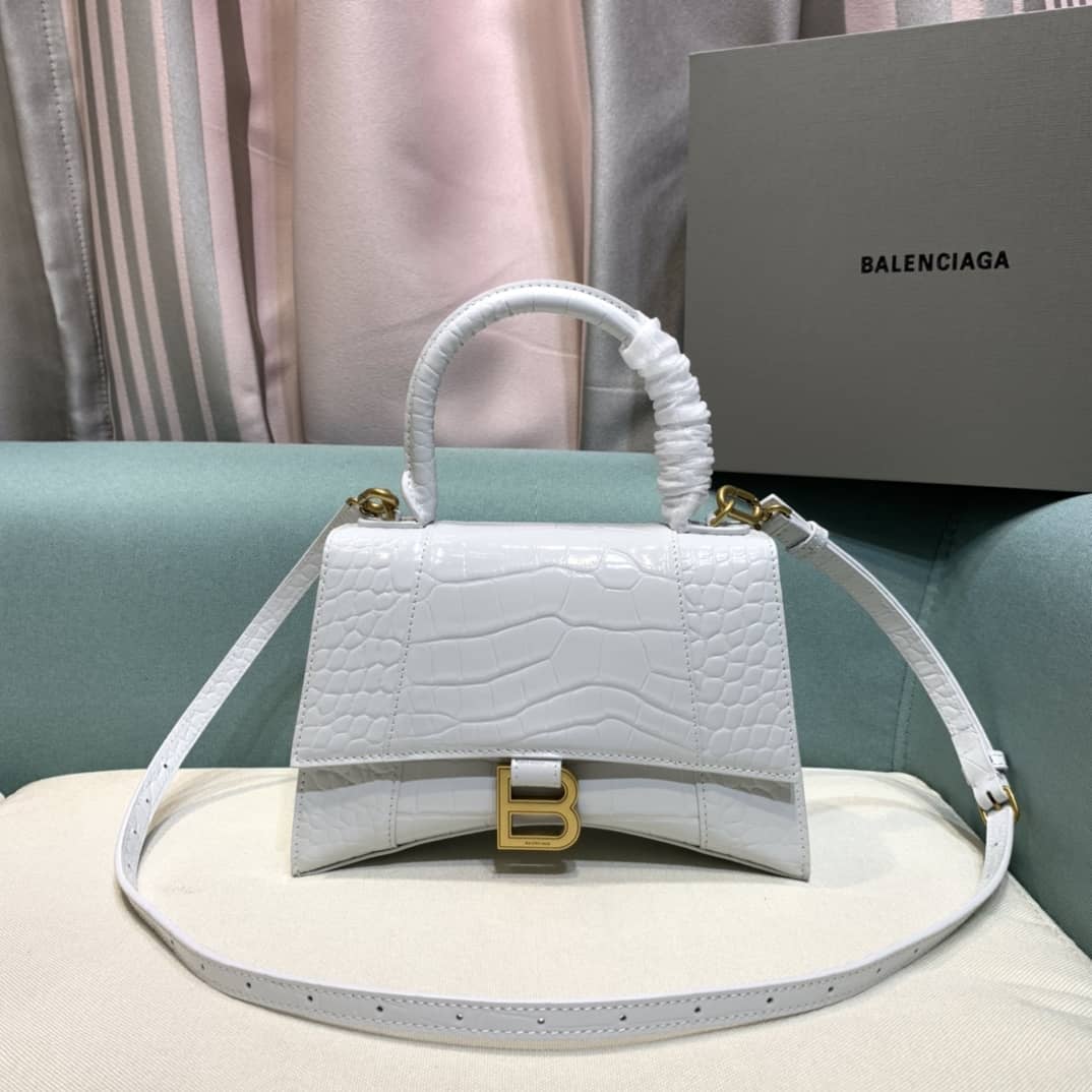 Best Replica Balenciaga Hourglass Leather Top Handle Replica Bag - Colareps