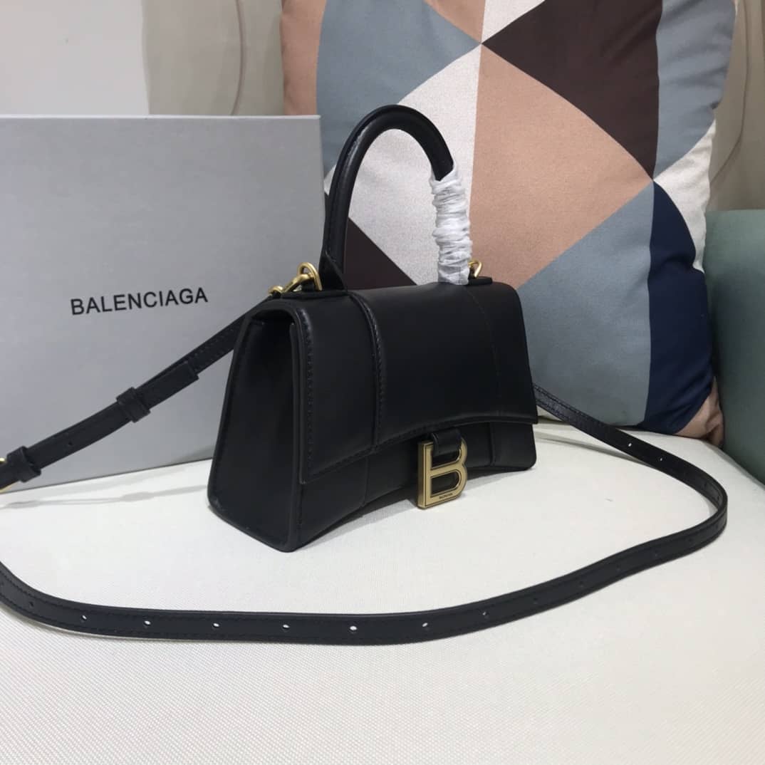 Best Replica Balenciaga Hourglass Leather Top Handle Replica Bag - Colareps