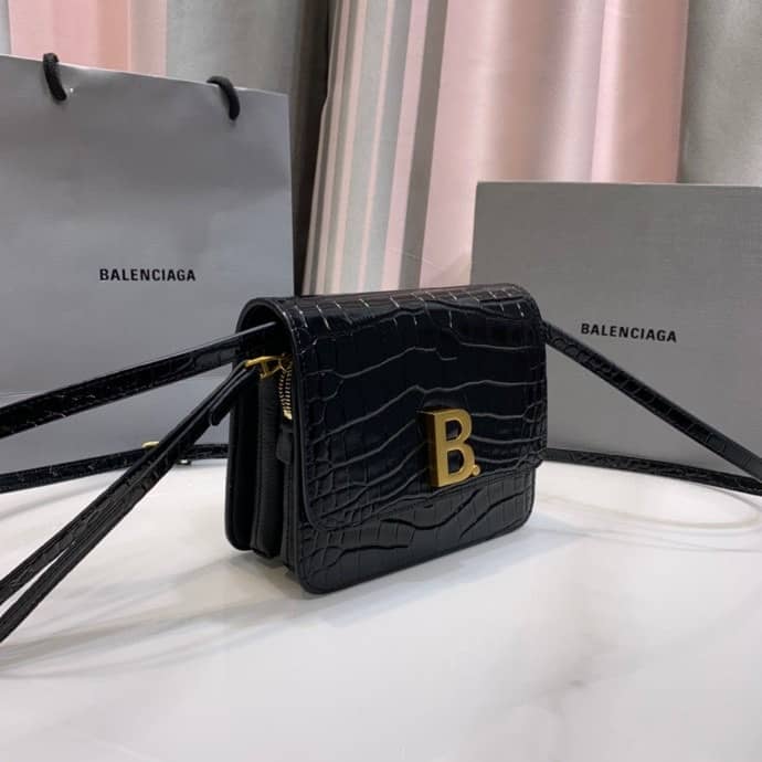 Best Replica Balenciaga Crocodile Embossed Box Replica Shoulder Bag - Colareps