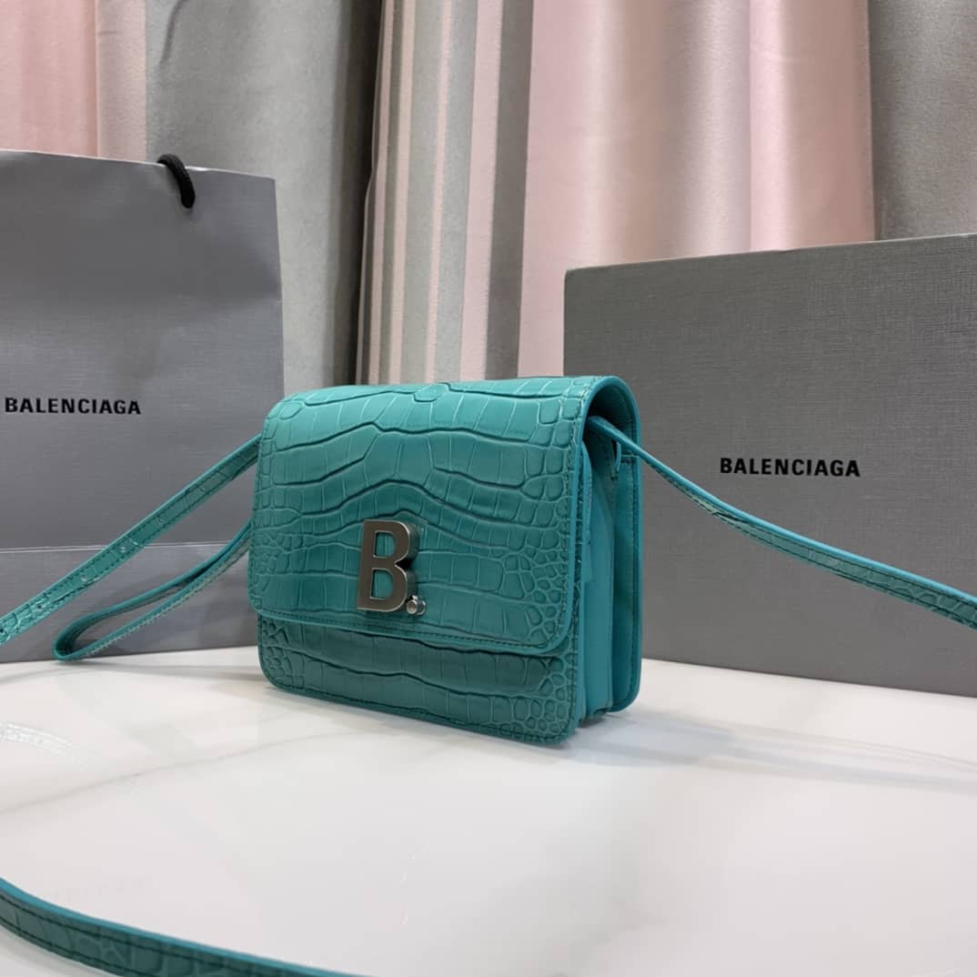 Best Replica Balenciaga Crocodile Embossed Box Replica Shoulder Bag - Colareps
