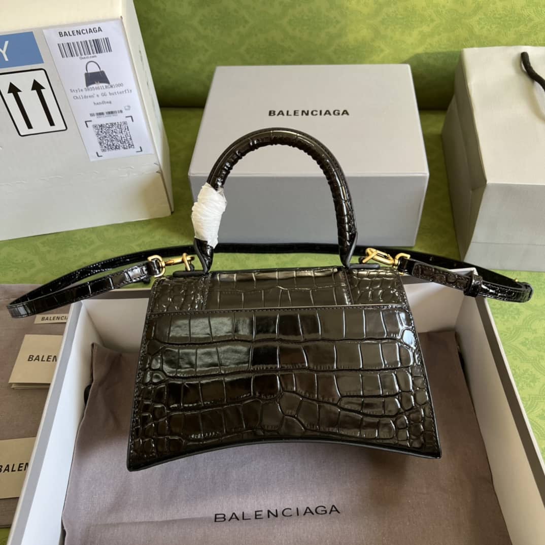 Best Replica Balenciaga Hourglass Leather Top Handle Replica Bag - Colareps