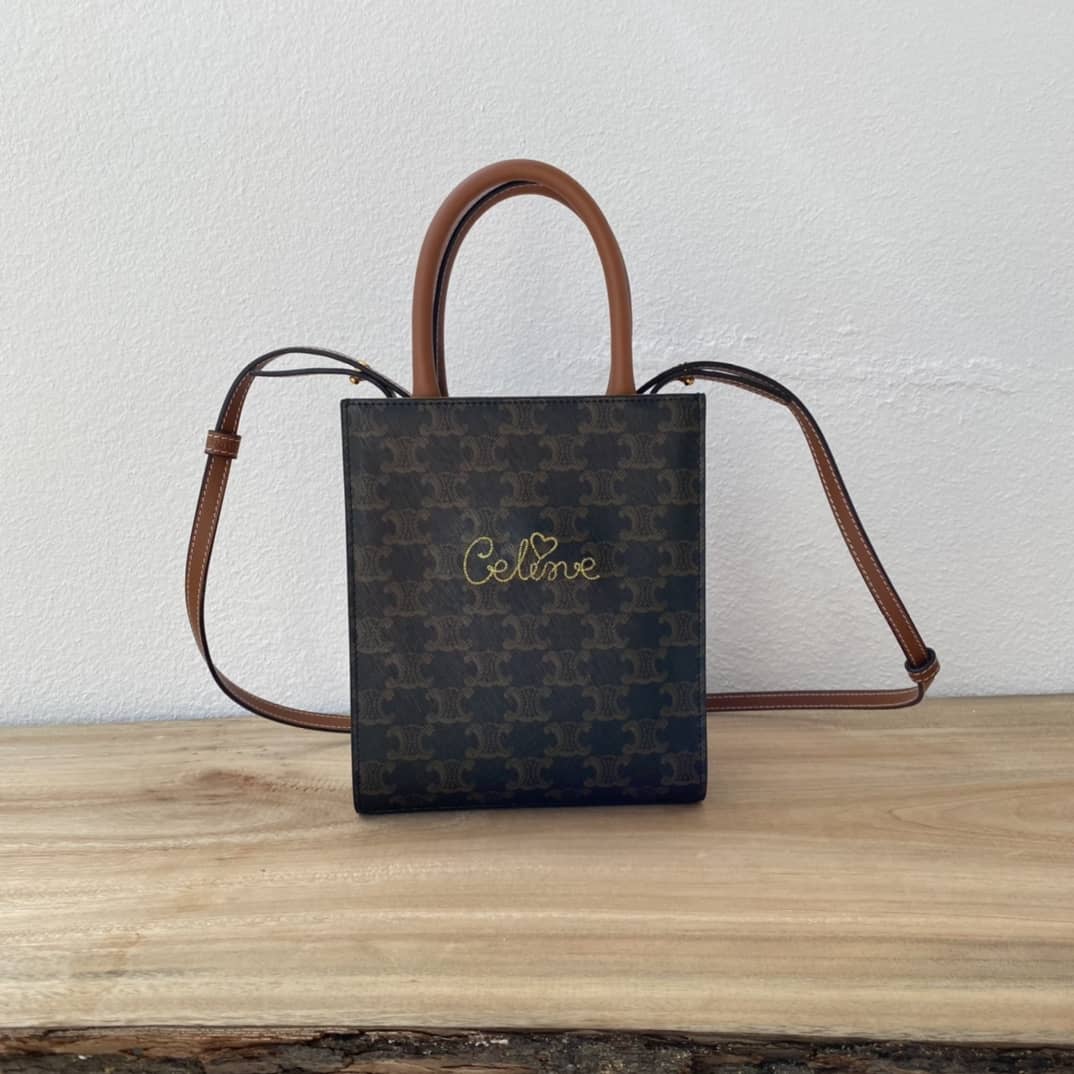 Best Replica Celine Dupe Triomphe Canvas Small Cabas Vertical Replica Bag - Colareps