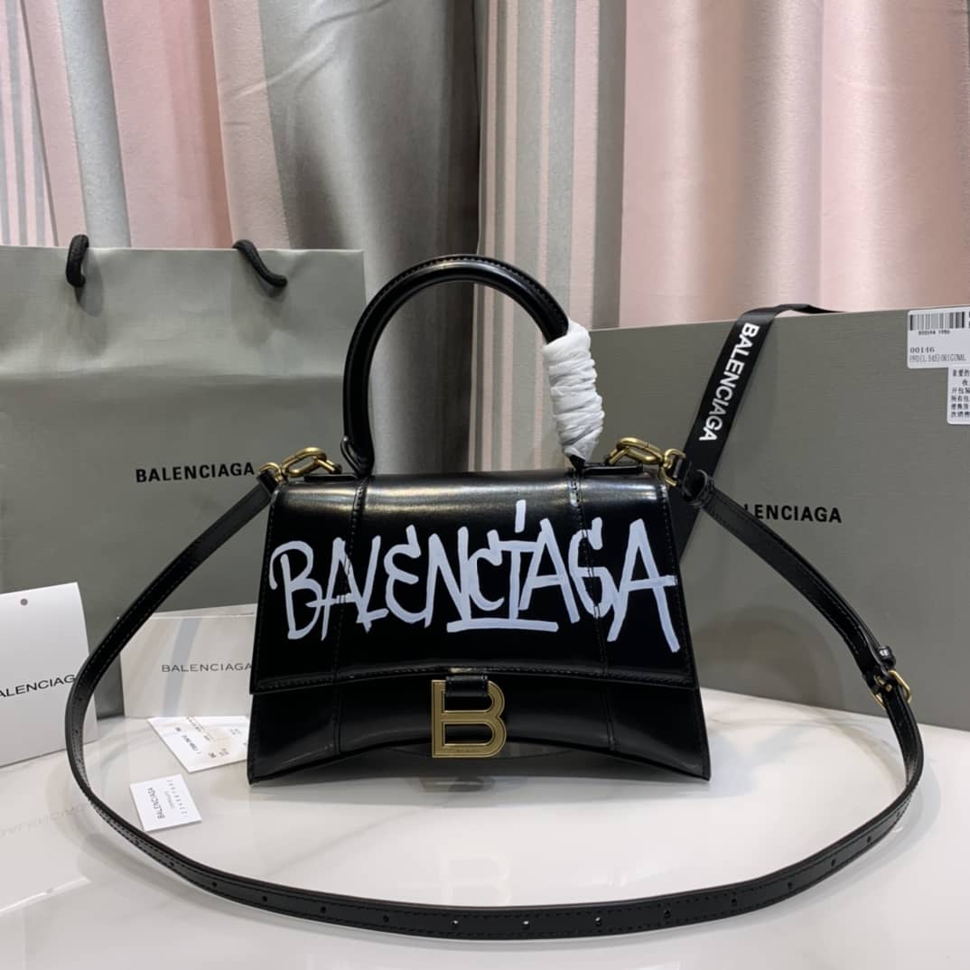 Best Replica Balenciaga Hourglass Leather Top Handle Replica Bag - Colareps