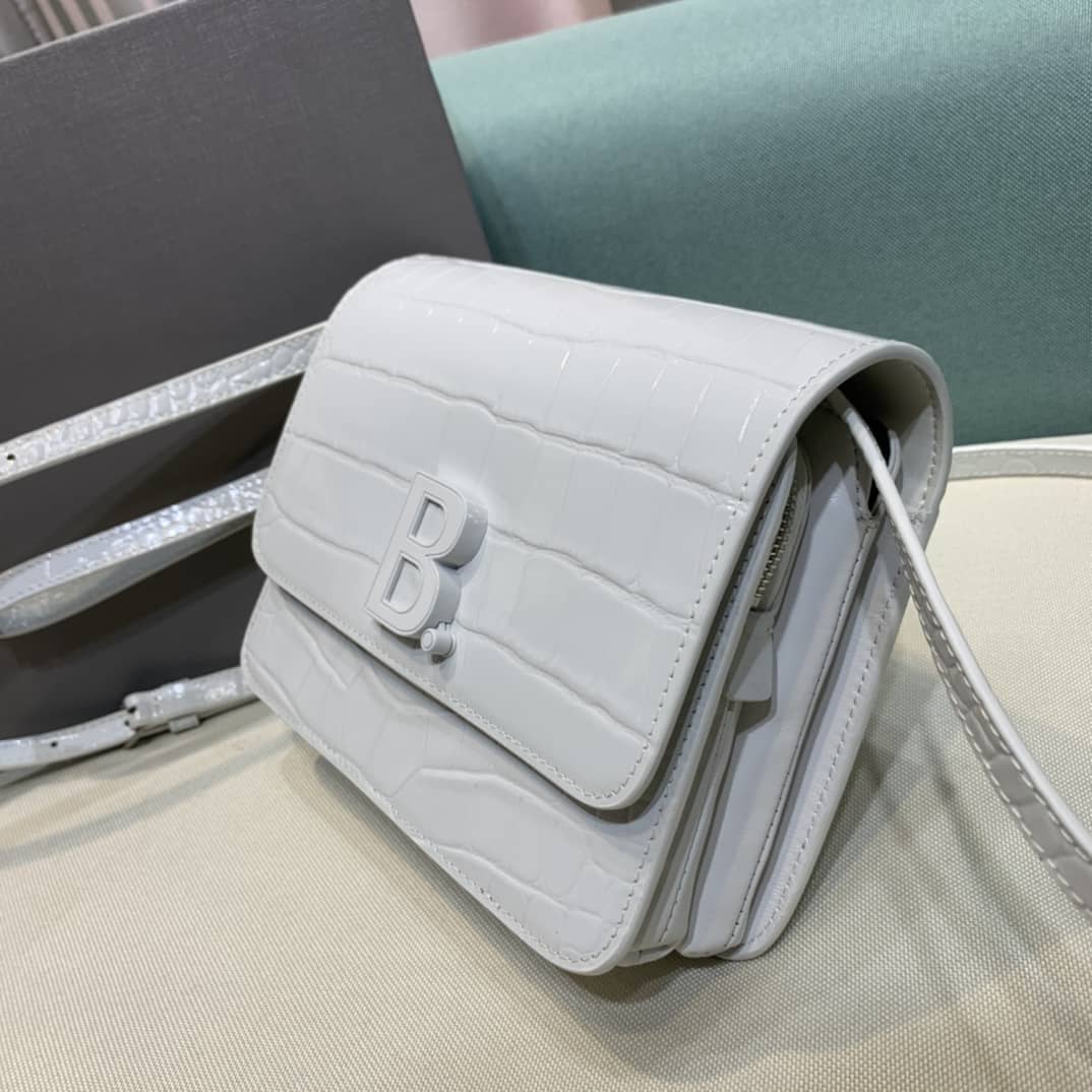 Best Replica Balenciaga Crocodile Embossed Box Replica Shoulder Bag - Colareps