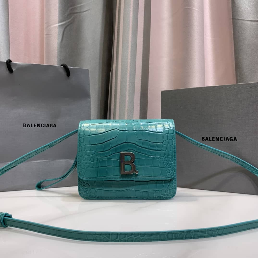 Best Replica Balenciaga Crocodile Embossed Box Replica Shoulder Bag - Colareps