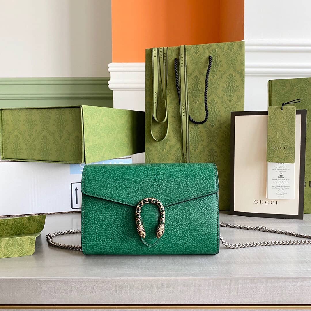 Best Replica Gucci Dionysus Chain Wallet Shoulder Bag Replica Green 401231 - Colareps