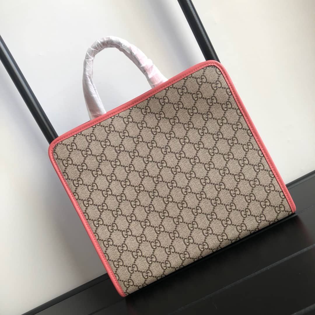 Best Replica Gucci GG Supreme Kids Girl Tote Replica Pink 605614 - Colareps