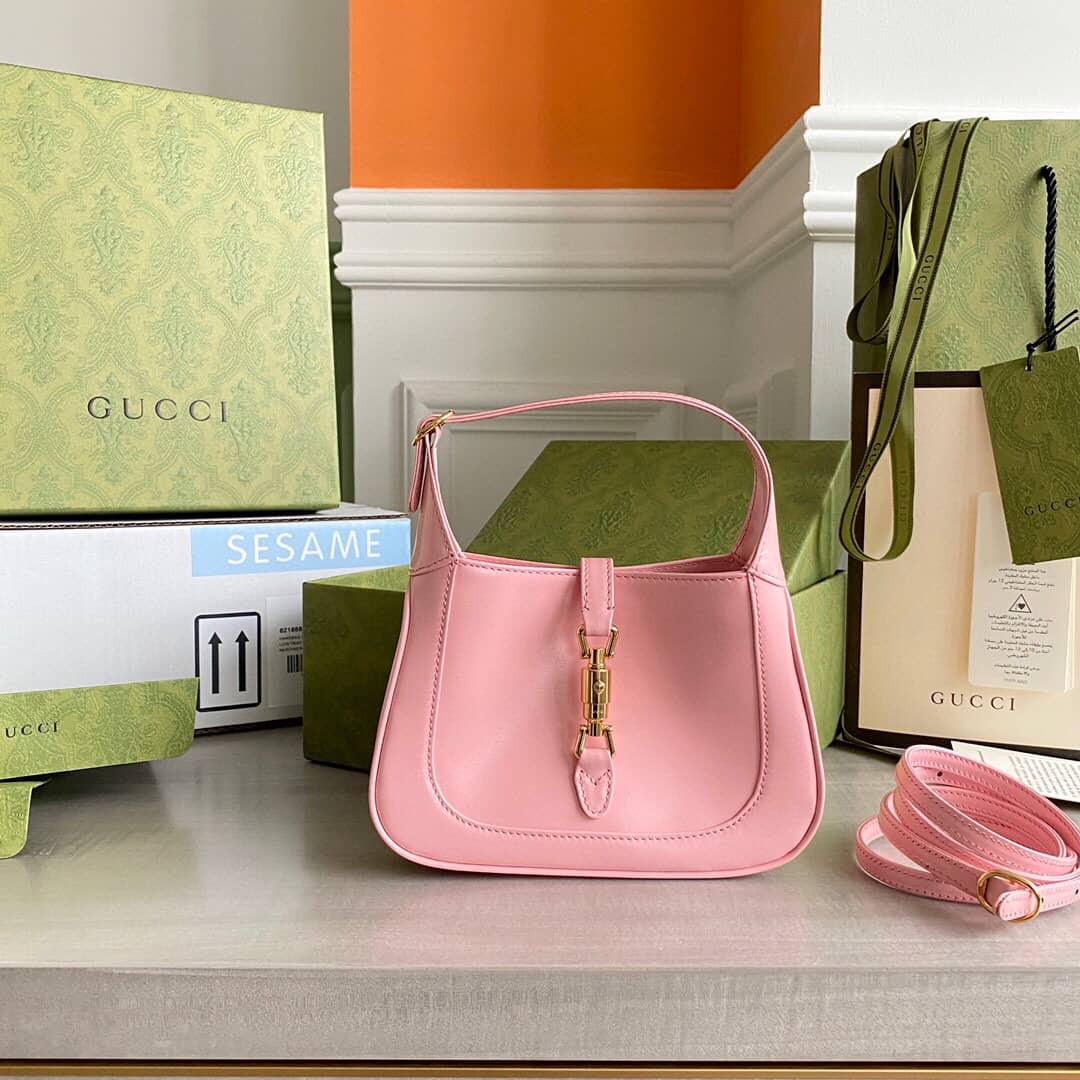 Best Replica Gucci Jackie 1961 Mini Shoulder Bag Replica Pink 637091 - Colareps