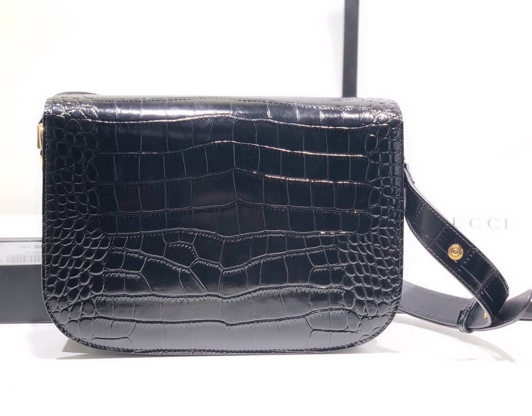 Best Replica Gucci Horsebit 1955 Shoulder Bag Replica Black 602204 - Colareps