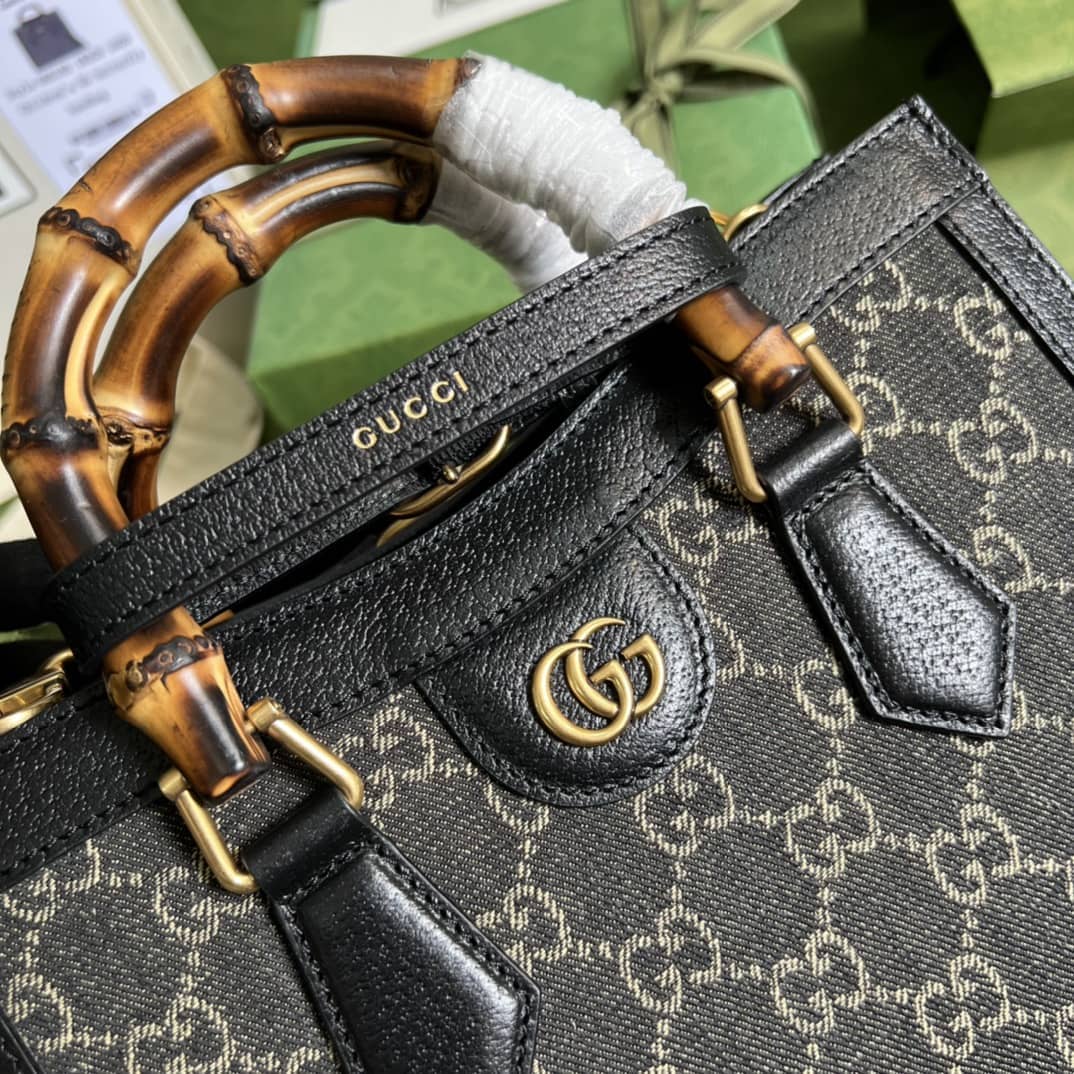 Best Replica Gucci Diana GG Small Black 660195 Replica Tote Bag - Colareps