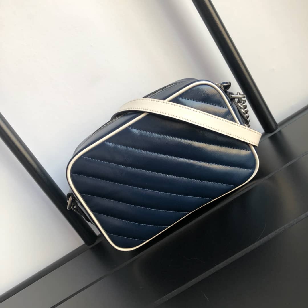 Best Replica Gucci GG Marmont Matelassé Mini Bag Replica Blue 448065 - Colareps