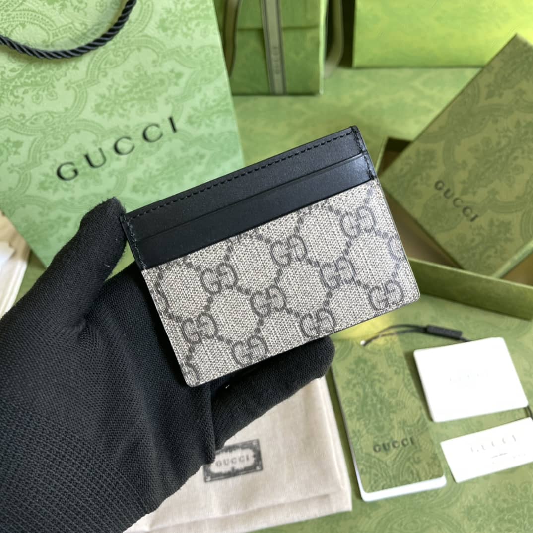 Best Replica Gucci GG Supreme Kingsnake Print Card Case Replica 451277 - Colareps