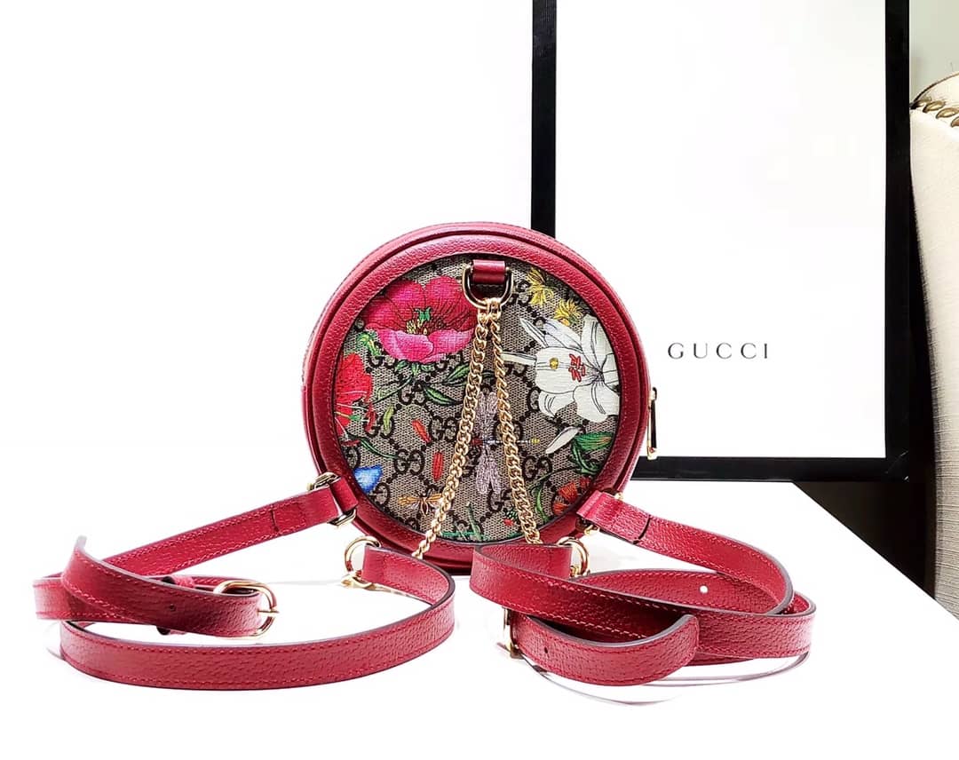 Best Replica Gucci Ophidia GG Flora Mini Replica Backpack Red 598661 - Colareps